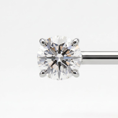 Nipple Barbell with Cubic Zirconia in 4-Prong Setting Implant Grade Titanium with Internal Thread