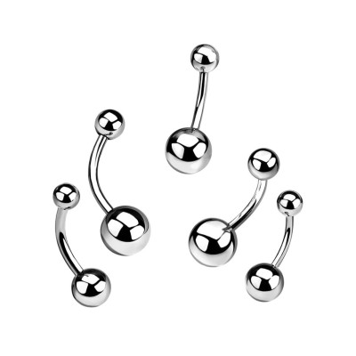 Implant Grade Titanium Internally Threaded Basic Ball Belly Button Ring