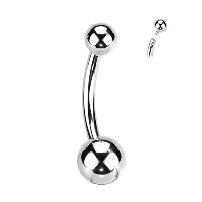 Implant Grade Titanium Internally Threaded Basic Ball Belly Button Ring