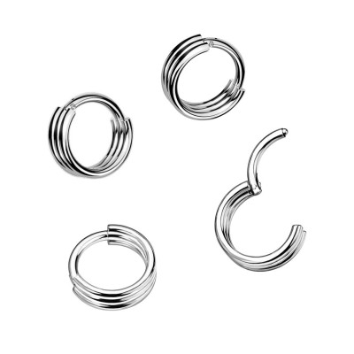 Implant Grade Titanium Hinged Segment Hoop Rings with Triple Layered Hoops