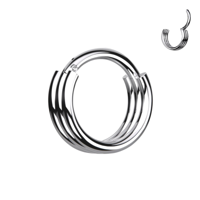 Implant Grade Titanium Hinged Segment Hoop Rings with Triple Layered Hoops