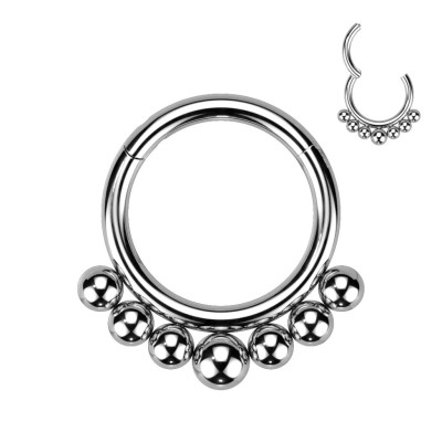 Implant Grade Titanium Hinged Segment Hoop Ring With Outer Graduated Balls