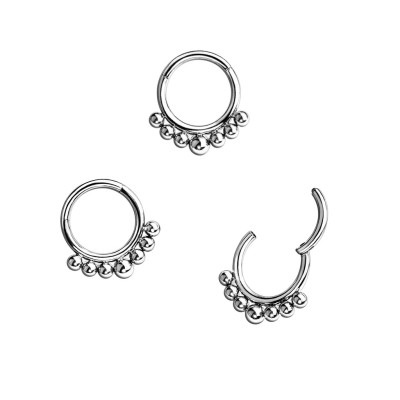 Implant Grade Titanium Hinged Segment Hoop Ring With Outer Graduated Balls