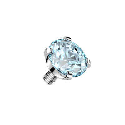 Implant Grade Titanium Internally Threaded Prong Set Round CZ Top