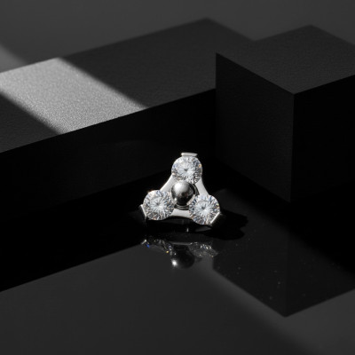 Implant Grade Titanium Internally Threaded CZ Trinity Triangle Top