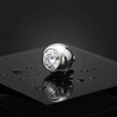 Implant Grade Titanium Internally Threaded Cubic Zirconia Ball Top