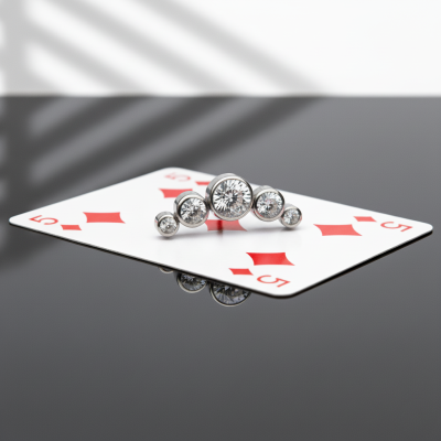 Implant Grade Titanium Internally Threaded 5 Round Bezel Set CZ Crystal Top