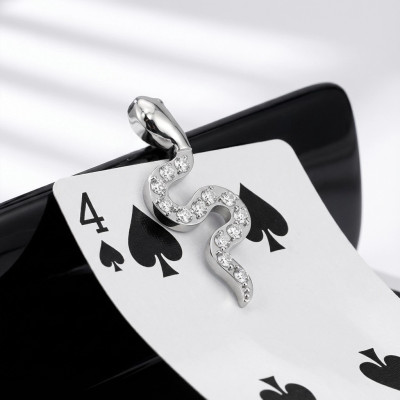 Implant Grade Titanium Internally Threaded CZ Pave Snake Top