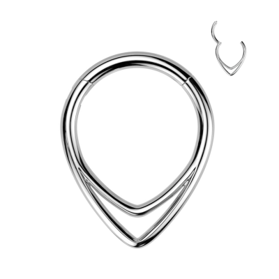 Implant Grade Titanium Hinged Segment Hoop Ring With Double Chevron Line