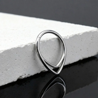 Implant Grade Titanium Hinged Segment Hoop Ring With Double Chevron Line