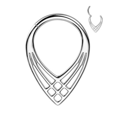 Implant Grade Titanium Criss Cross Chevron Hinged Segment Hoop Ring