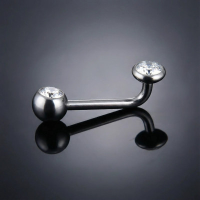 Piercing Christina Accessoirisé Gemmes Sertis et Boule à Filetage Interne en Titane Grade Implant