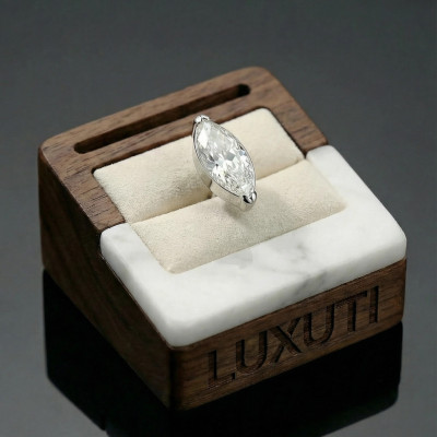 Implant Grade Titanium Internally Threaded Marquise CZ Top