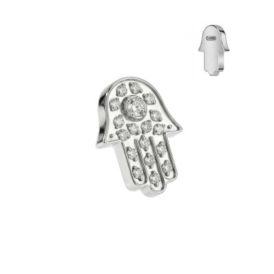 Top Hamsa de Titanio Grado Implante con Pavé de Circonitas y Rosca Interna