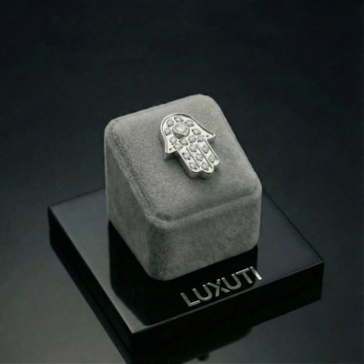 Implant Grade Titanium Internally Threaded Hamsa Pave CZ Top