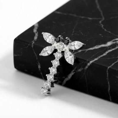 Implant Grade Titanium Internally Threaded CZ Dragon Top