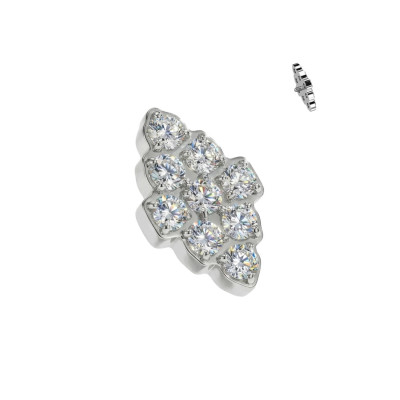 Implant Grade Titanium Internally Threaded Diamond Shaped Top With CNC Set CZ