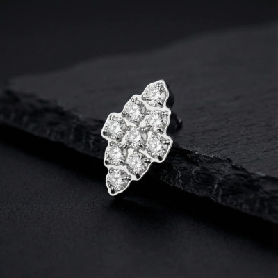 Top con Forma de Diamante con Circonitas Engastadas en Titanio Grado Implante con Rosca Interna