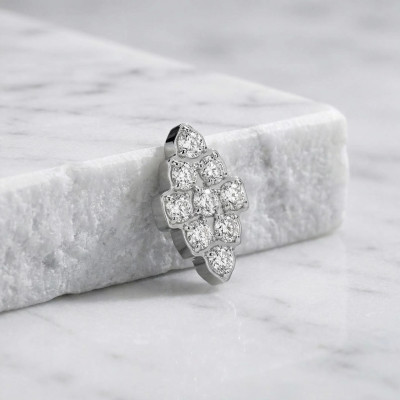 Top com Forma de Diamante com Zircônias Engastadas em Titânio Grau Implante com Rosca Interna