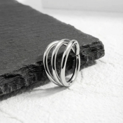 Implant Grade Titanium Hinged Segment Triple Hoop Ring