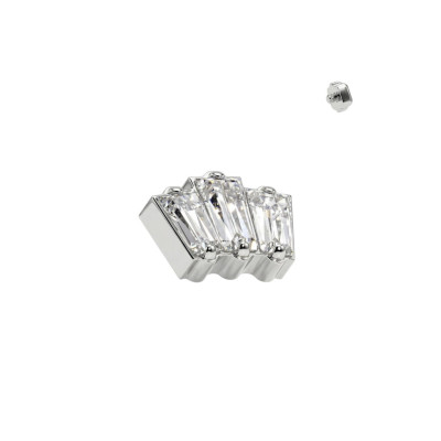 Implant Grade Titanium Internally Threaded 3 Baguette Top With CZ
