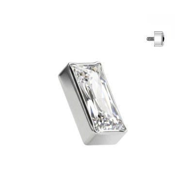 Top Circonita Rectangular en Bisel de Titanio Grado Implante con Rosca Interna