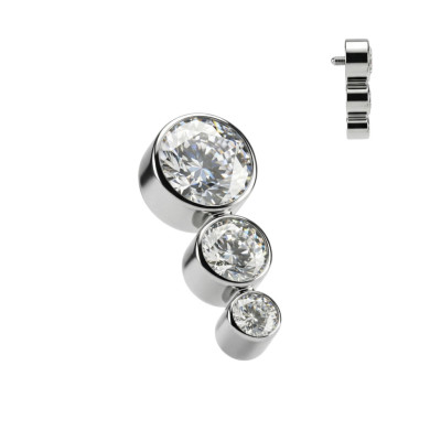 Implant Grade Titanium Internally Threaded Top With 3 Descending CZs