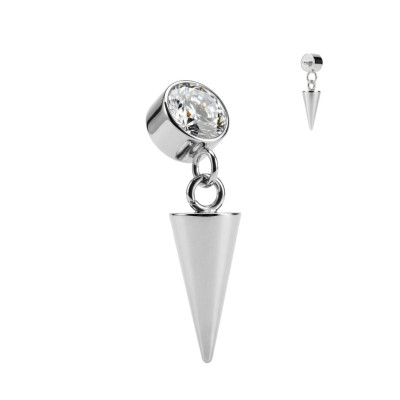 Top Zircônia Redonda em Bisel de Titânio Grau Implante com Rosca Interna e Cone Pendente