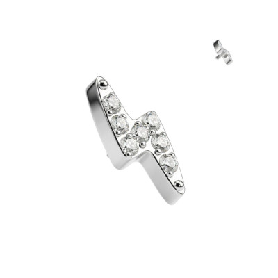 Implant Grade Titanium Internally Threaded Lightning Bolt With CNC Set CZ Top