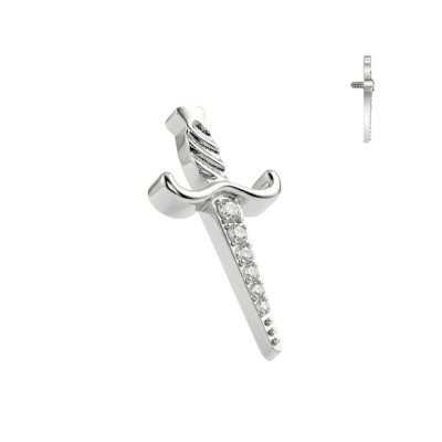 Implant Grade Titanium Internally Threaded 5 CNC Set CZ Dagger Top