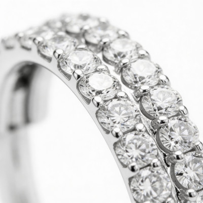 Implant Grade Titanium Hinged Segment Hoop Ring With Double Lined Outward Facing CZs