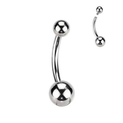Implant Grade Titanium Internally Threaded Basic Ball Belly Button Ring