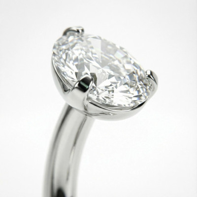 Implant Grade Titanium Internally Threaded Round Top CZ With Prong Set Pear CZ Belly Button Ring