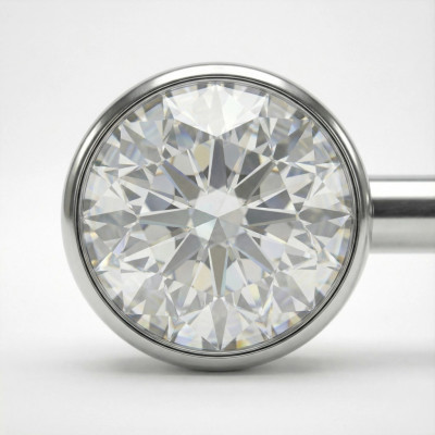 Implant Grade Titanium Threadless Push in Nipple Barbell With Forward Facing Bezel Set CZ Flat Ends