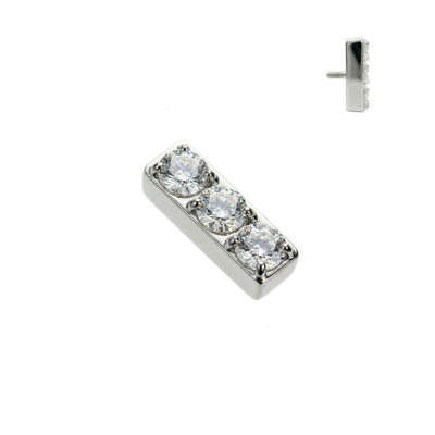Implant Grade Titanium Internally Threaded 3 CNC Set CZ Lined Straight Bar Top