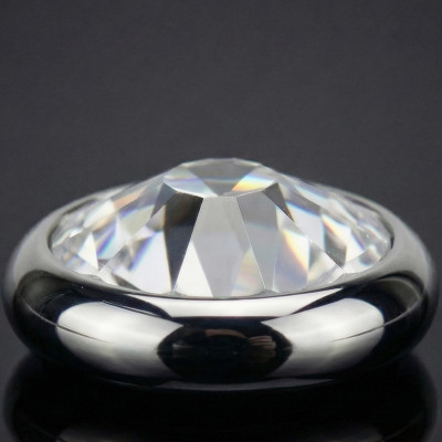 Implant Grade Titanium Internally Threaded Flat Bezel Set Crystal Top