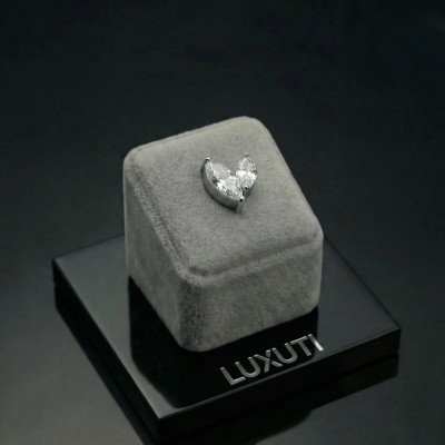 Implant Grade Titanium Internally Threaded Two Different Sizes Marquise CZ Top