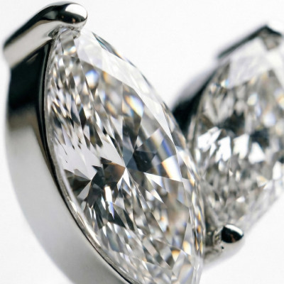 Implant Grade Titanium Internally Threaded Two Different Sizes Marquise CZ Top