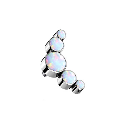 Implant Grade Titanium Internally Threaded 5 Round Bezel Set Opal Top