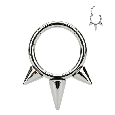 Implant Grade Titanium Hinged Segment Hoop Ring With 3 Spikes