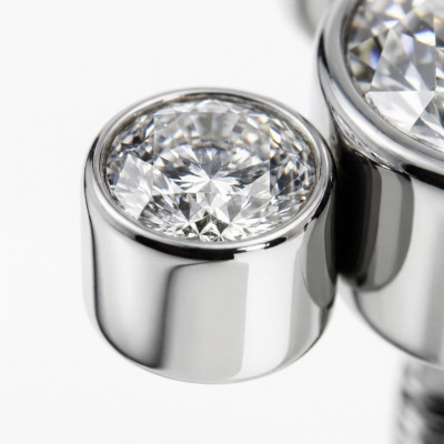 Implant Grade Titanium Internally Threaded 3 Round Bezel Set CZ Mickey Top