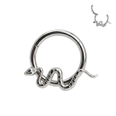 Implant Grade Titanium Hinged Segment Hoop Ring With Snake