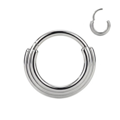 Implant Grade Titanium Triple Graduated Band Stacked Hinged Segment Hoop Ring