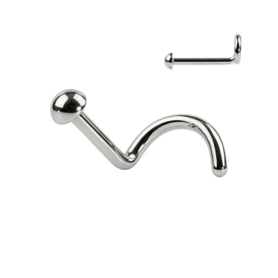 Joia Nostril com Domo de Titânio Grau Implante